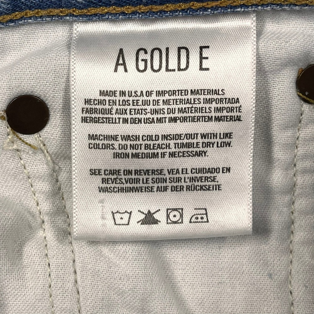 Agolde High Rise Crop Jeans 27 (Fits 28x26) Light Wash Distressed Button Fly - Picture 12 of 16